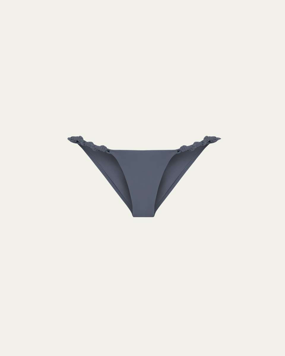 Solid Holly Detail Full Bikini Bottoms